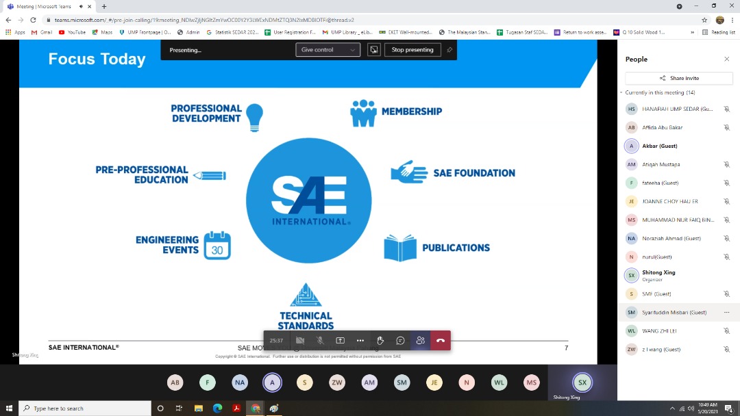 User Education Programme – SAE Mobilus Online Training (20 May 2021)