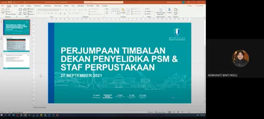 UMPLib - Perjumpaan Timbalan Dekan Penyelidikan PSM dan staf Perpustakaan