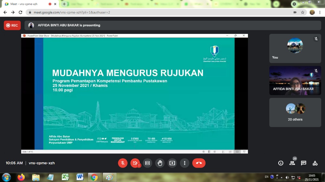 Program Pemantapan Kompetensi Pembantu Pustakawan: Mudahnya Mengurus Rujukan (10th Session) - 25th Nov 2021