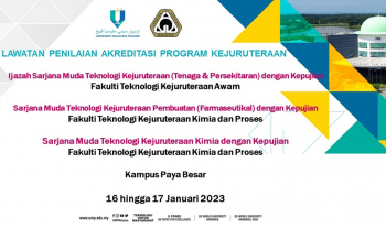 Lawatan akreditasi ETAC, BEM (FTKA / FTKKP) Ijazah Sarjana Muda Teknologi Kejuruteraan (Tenaga Dan Persekitaran), Kejuruteraan Pembuatan (Farmaseutikal) dan kejuruteraan kimia ke Perpustakaan UMP Gambang