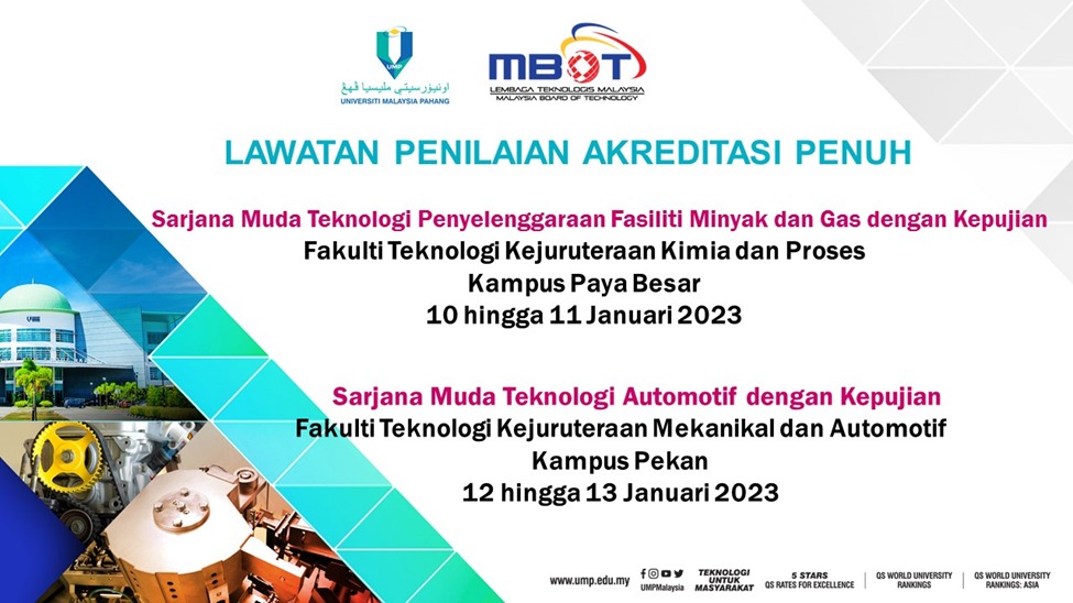 UMPLib - Lawatan Penilaian Akreditasi Penuh TTAC MBOT Bagi Program Sarjana Muda Teknologi Automotif Dengan Kepujian