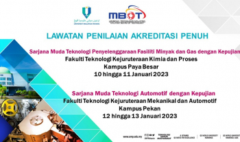 UMPLib - Lawatan Penilaian Akreditasi Penuh TTAC MBOT Bagi Program Sarjana Muda Teknologi Automotif Dengan Kepujian