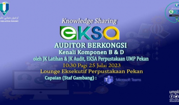 UMPLIB - Sesi Perkongsian Ilmu 2 - EKSA : Auditor berkongsi (Pn.Norsaini) - Kenali Komponen B dan D (JK Latihan & JK Audit EKSA Perpustakaan)