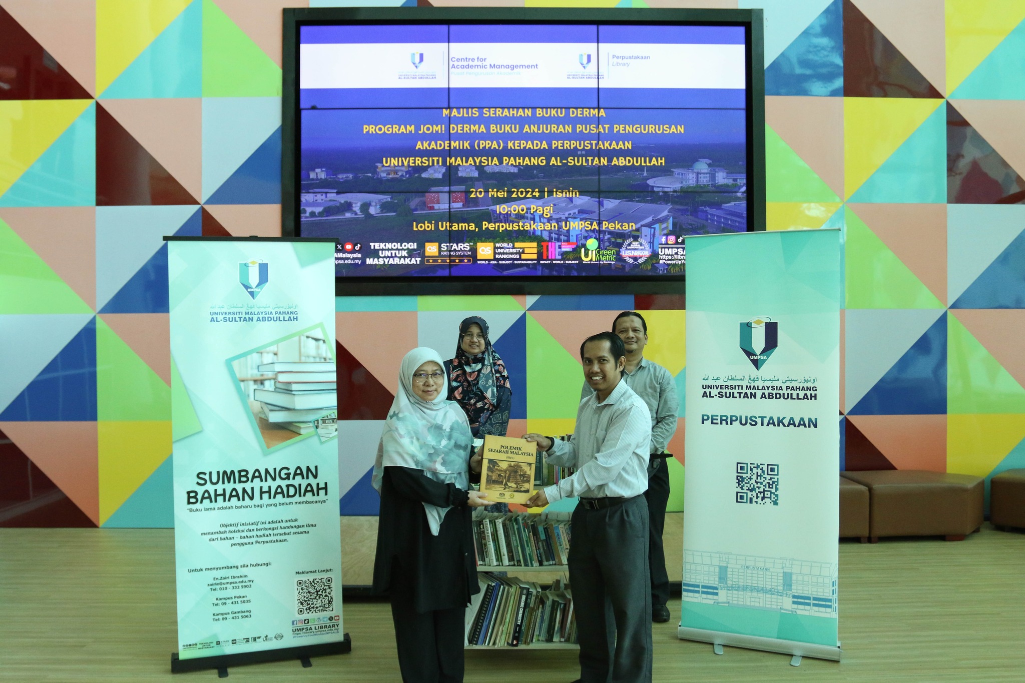 Majlis Serahan Buku Derma Program Jom! Derma Buku Anjuran Pusat Pengurusan Akademik (PPA) Kepada Perpustakaan Universiti Malaysia Pahang Al-Sultan Abdullah