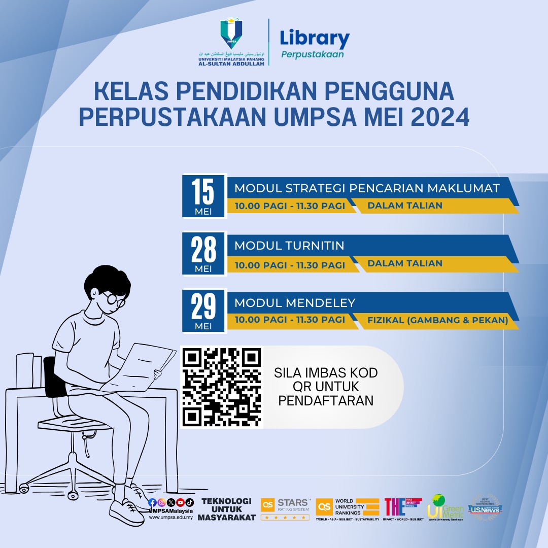 Kelas Pendidikan Pengguna Perpustakaan UMPSA sesi Mei 2024: Mendeley